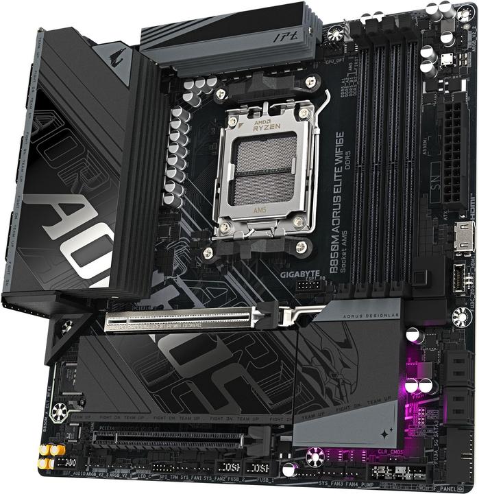 Produktbild Gigabyte MB GBT AMD AM5 B850M AORUS ELITE WIFI6E (AM5, AMD B850, mATX)