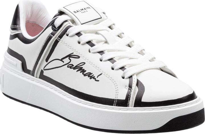 Produktbild Balmain b-court calf leather sneakers color black and white (40)