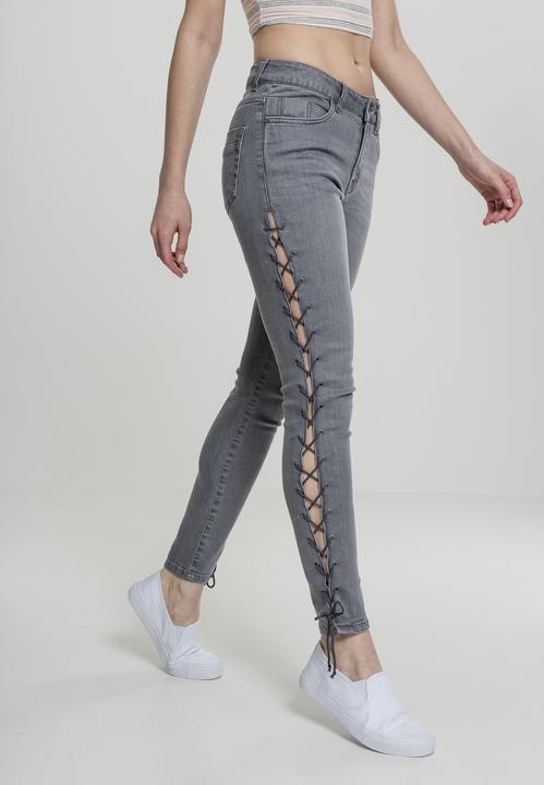 Image du produit Urban Classics Ladies Denim Lace Up Skinny Pants (28)