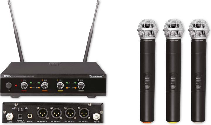 Omnitronic UHF-E4 Radio Microphone System 518.7/520.9/523.1/525.3MHz