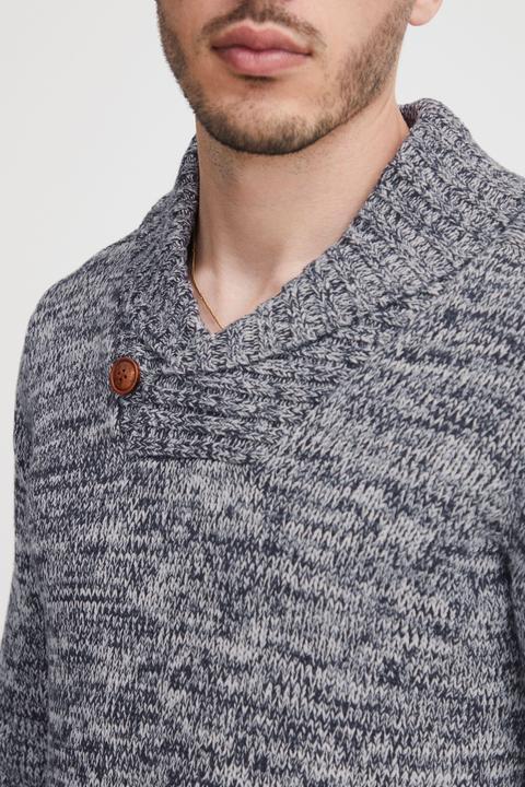 Image du produit Solid Phil Pull En Grosse Maille Pull-Over Tricot Pour Homme Avec Col Châle 100% Coton (S)