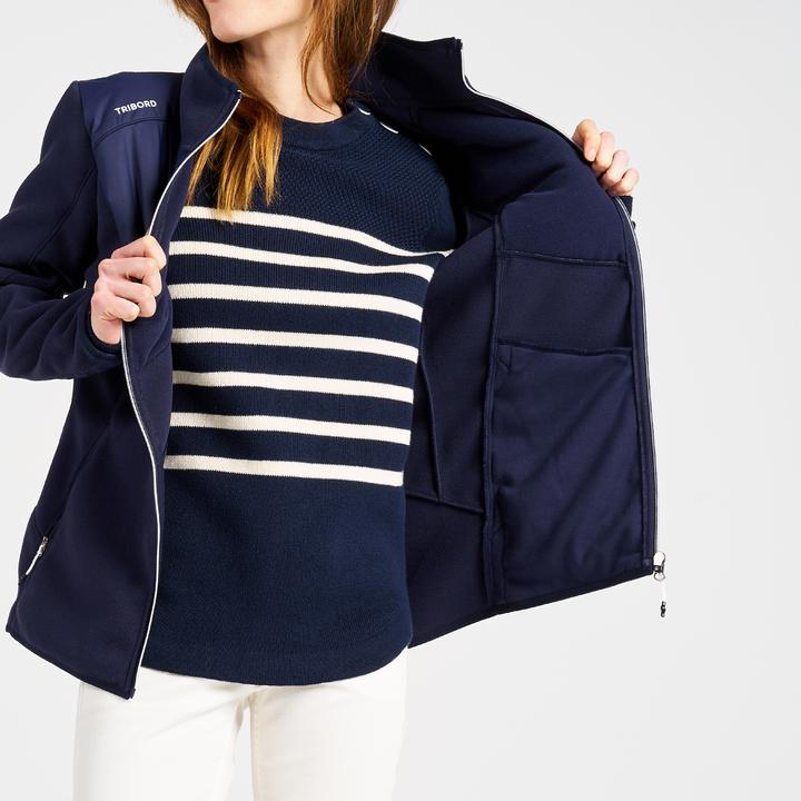 Immagine prodotto Tribord Giacca in pile da vela da donna calda 500 blu (S)