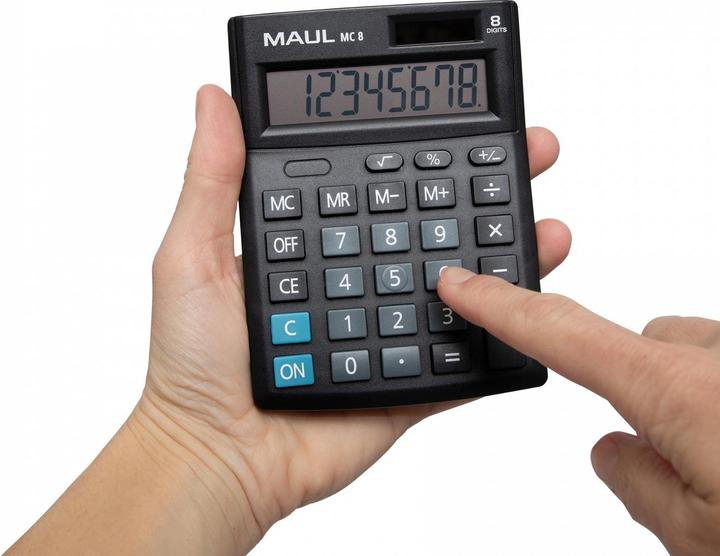 Produktbild Maul Taschenrechner MC8 Schwarz (Solarzellen)