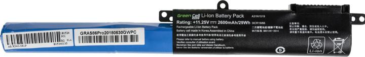 Image du produit ASUS Batterie Green Cell Cell A31N1519 pour F540 F540L F540S R540 R540L R540S X540 (3 cellules, 2600 mAh)