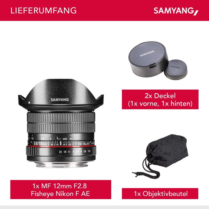 Produktbild Samyang 12mm F2.8 Nikon AE (Nikon F, Vollformat)