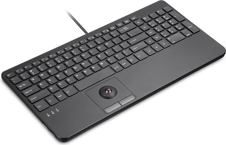 Immagine prodotto Perixx PERIBOARD-538 H IT, tastiera USB cablata con trackball - tasti a forbice - 2 hub USB in (DE, Cablato)