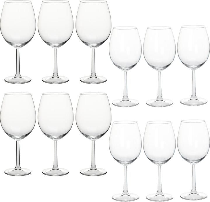 Image du produit Casativo Lot de 12 verres à vin en verre, design classique (12 Verres, Verres à vin blanc, Verres à vin rouge)