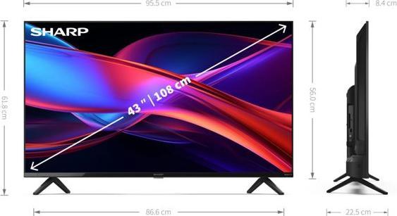 Immagine prodotto Sharp 43GD2225E 43" FHD Roku Smart TV nero (43", LCD, Full HD)