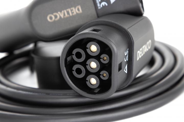 Immagine prodotto Deltaco Cavo di ricarica per auto elettriche Tipo 2 - Tipo 2, trifase, 32A, 22 kW, 7 m, nero (Tipo 2, 22 kW, 32 A, 7 m)
