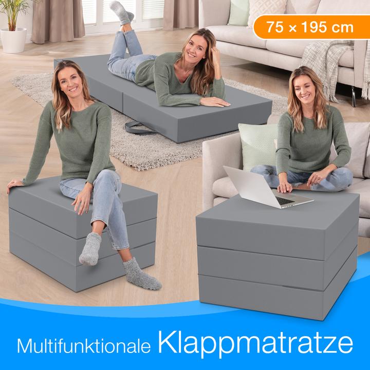 Produktbild Bestschlaf Klappmatratze, 3-teilige Faltmatratze, Reisebett, Gästematratze (75 x 195 cm, Schaumstoffkern)