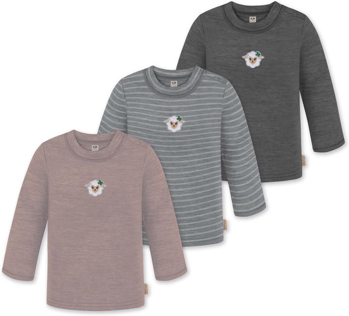 Actual product image Normani 3-pack baby merino longsleeve "Taupo" - 9475 (80)