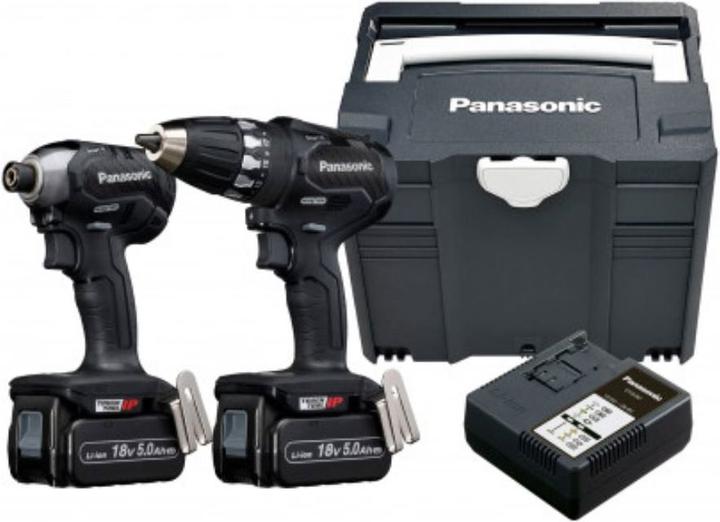 Actual product image Panasonic Combi set: cordless drill/driver EY74A3 + impact wrench EY76A1 (Rechargeable battery operated)