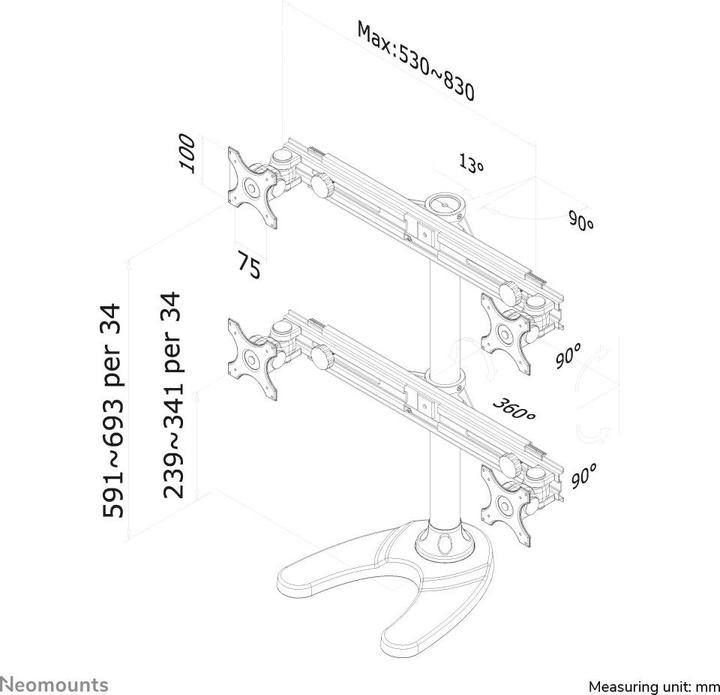 Actual product image Neomounts Fpma-D700dd4 (Table, 30")