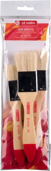 Image du produit Talens Oil & acrylic brush set hog bristle | 3 spalter brushes