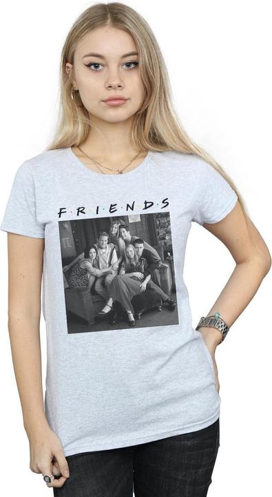 Actual product image Friends Womens/Ladies Black And White Photo Cotton T-Shirt (XXL)