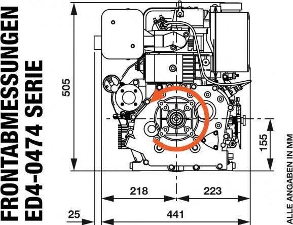 Immagine prodotto Rotek - Dieselmotor 1-Zylinder 4-Takt 418ccm ED4-0474-5HE-FG2A, luftgekühlt