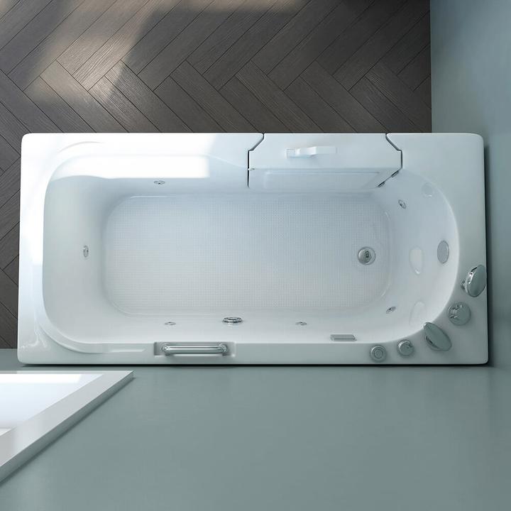 Produktbild Home Deluxe Seniorenbadewanne mit Massagedüsen Tür und Griff AUTARK M (links) - 153x76x64cm (76 cm, 153 cm)