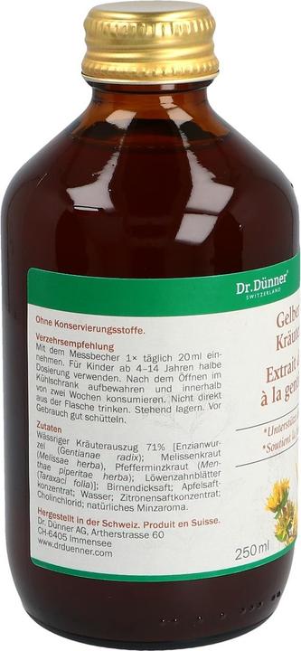 Image du produit Dr. Dünner Gentiane jaune mince Extrait d'herbes Fl 250 ml (1 pièce(s), Liquide, 470 g)