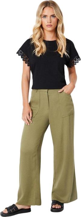 Actual product image Dorothy Perkins Womens/Ladies Topstitched Petite Wide Leg Trousers (32 D)