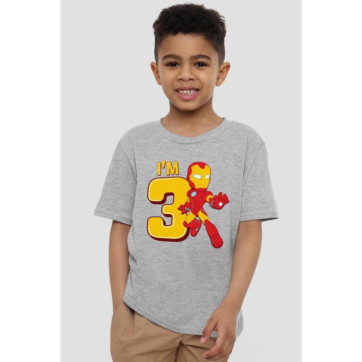 Actual product image Iron Man Childrens/Kids Cute 3rd Birthday T-Shirt (140)