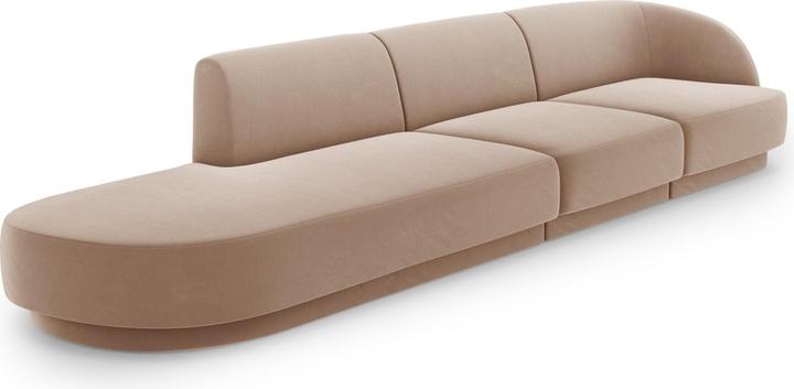 Actual product image Micadoni Left Velvet Sofa, "Miley", 4 Seats, 323x90x70Made in Europe (2 person sofa, 3-seater, 4-seater)