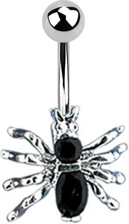 Produktbild Star Piercing Banane silber Spinne schwarz (Chirurgenstahl 316L, ohne Messing)