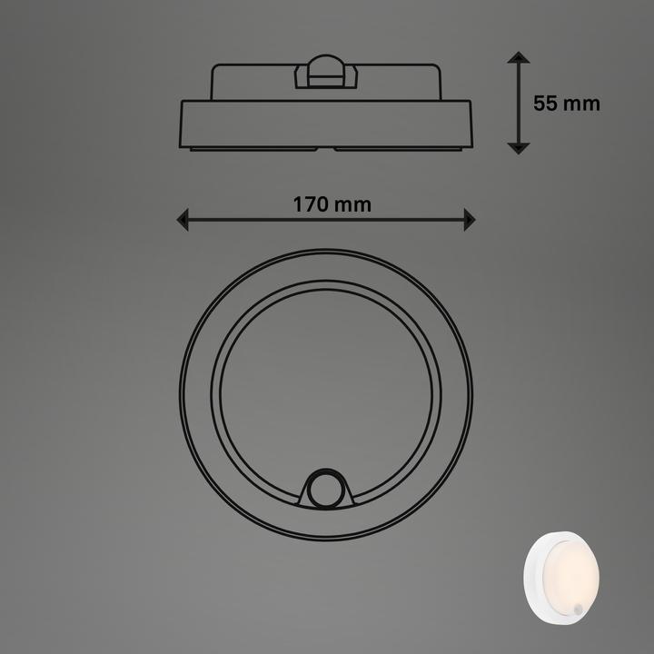 Actual product image Briloner Rechargeable LED outdoor wall light,sensor,white,LED/4W (700 lm, IP44)