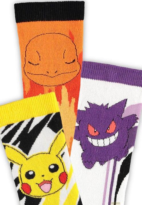 Produktbild Difuzed Pokémon Socken 3er-Pack Pikachu, Charmander, Gengar 43-46 (3er Pack, 43 - 46)