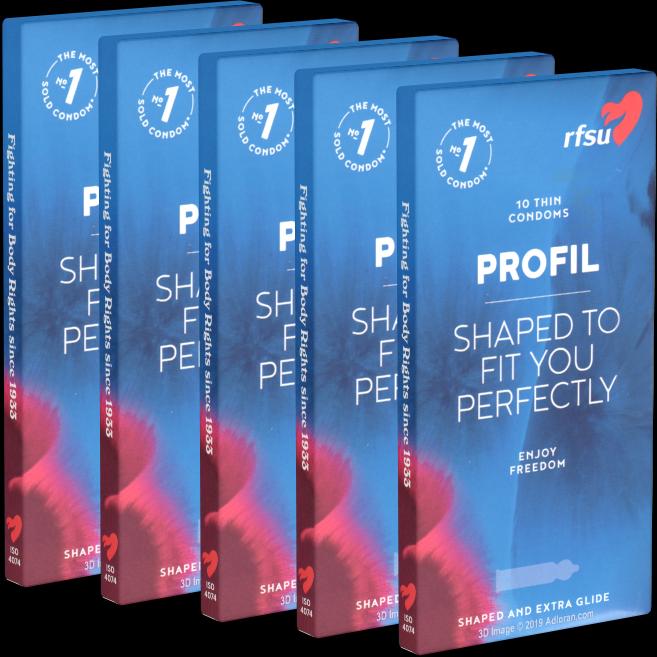 rfsu Profil» Sparpack - 50 (5x10) Kondome mit besonderer konturierter Passform (50 Stk.)