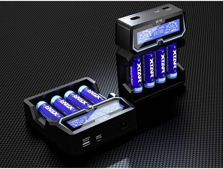 Actual product image Xtar Battery charger for X4 18650 AA AAA cells Ni-MH Li-Ion 4 places (1 pcs., 12650, 13500, 13650, 14500, 14650, 16340, 16650, 17335, 17355, 17500, 17650, 17670, 18350, 18490, 18500, 18650, 18700, 20650, 21700, 22650, A, Sub-C, AA, AAA, Battery + charger)