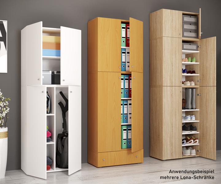 Immagine prodotto VCM Holz Besen Putzschrank Lona mit Drehtüren Schublade Aufsatz (70 x 39 cm)