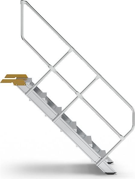 Image du produit Munk Escalier 45° largeur des marches 600 mm 6 marches aluminium strié (Escabeau, 138 cm)