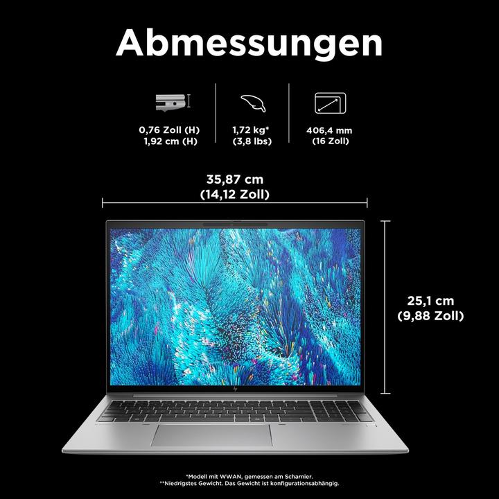 Produktbild HP ZBook Firefly 16 G11 (16", Intel Core Ultra 7 155H, 32 GB, 1000 GB, DE)