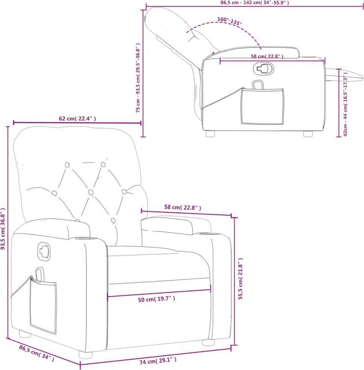 Image du produit VidaXL Fauteuil de massage vert foncé Tissu,Couleur : vert foncé,Matériaux