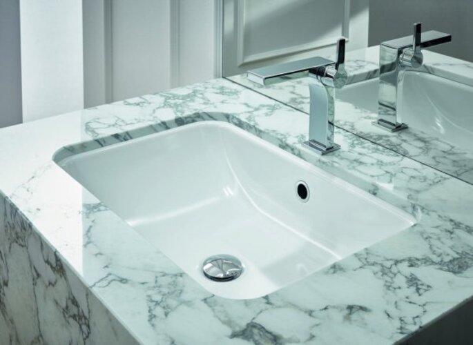 Produktbild Bette One Unterbau-Waschtisch, ohne Hahnloch, mit Überlauf, A135, 435 x 416 mm (434 mm, 435 mm)