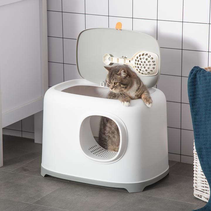 Image du produit PawHut Bac à litière au design compact (Bac à litière fermé)