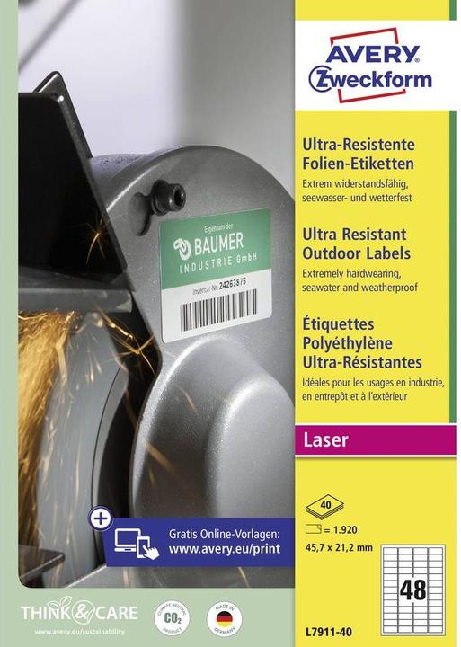 Actual product image Avery Zweckform Ultra-Resistant Labels