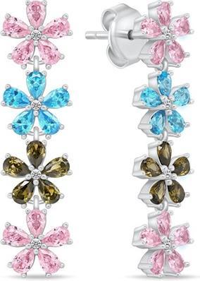 Produktbild Brilio Silver - Original silver earrings with colored zircons EA1032WPB