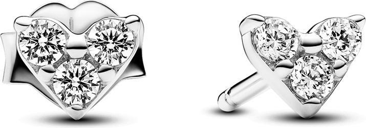 Productafbeelding Pandora Drievoudige stenen hart oorbellen (Sterling zilver)