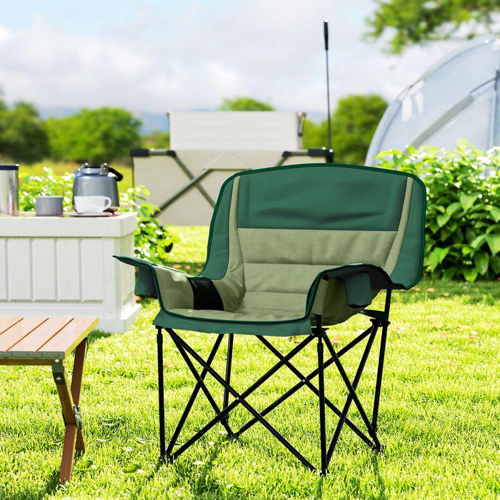 Actual product image Swisshandel24 Campingstuhl faltbarer Gartenstuhl mit Seitentasche, Becherhalter, Grün
