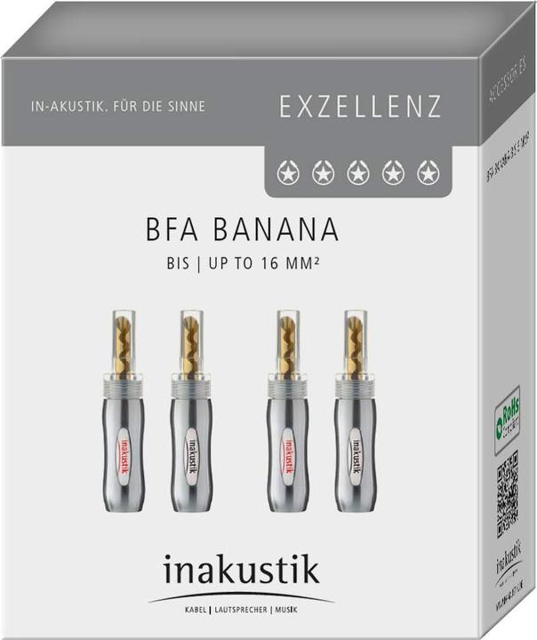 Produktbild Inakustik Exzellenz BFA Banana, 4er Set, Rhodium (4.4mm (Bantam))
