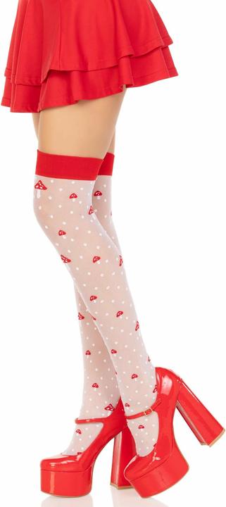 Image du produit Leg Avenue Champignon Chaussettes Hautes Rouge/Blanc (Taille unique)