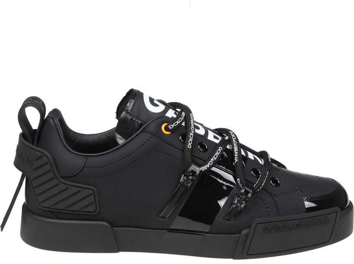 Dolce & Gabbana portofino sneaker in calfskin and black paint (41)