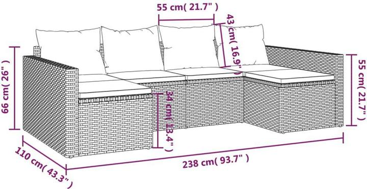 Actual product image VidaXL Garten-Lounge-Set