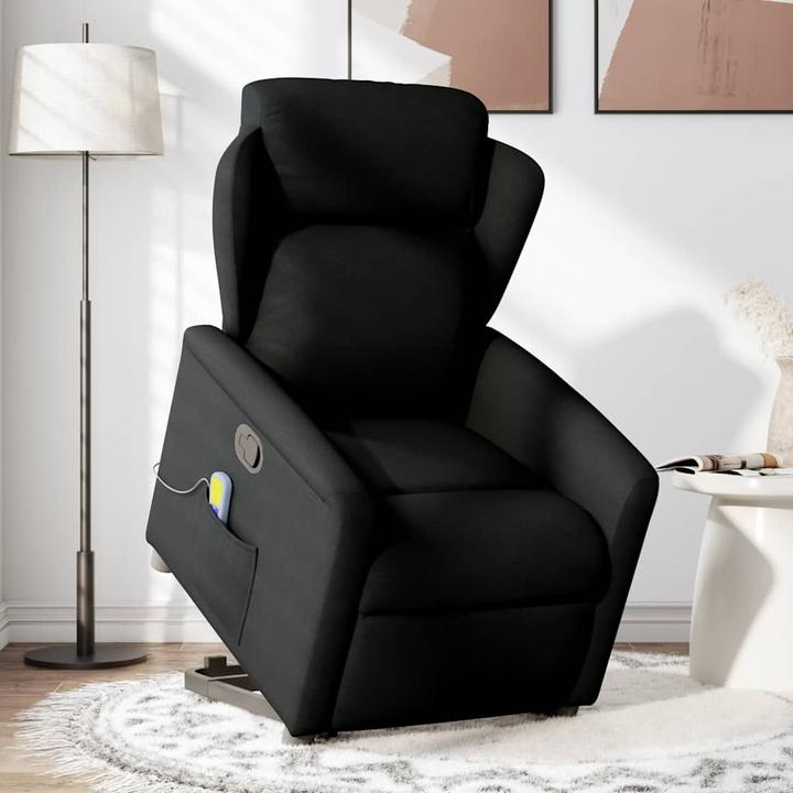 Actual product image VidaXL Massage chair with stand-up aid black fabric
