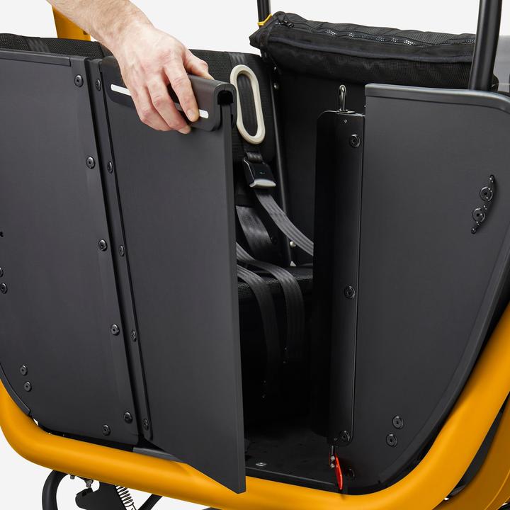 Actual product image Btwin E-cargo bike Cargobike Long John F900E Family yellow