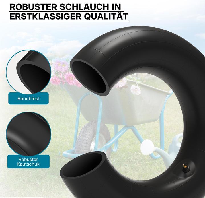 Produktbild Wiltec Schlauch für den Rasenmäherreifen 18x8.50-8 mit Winkelventil Reifendecke (Rasenmäher, Gartenmaschinen Ersatzteile)