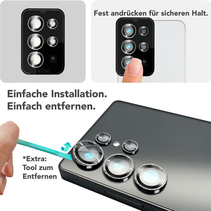 Produktbild Nalia Focus.Pro CLX - Kameraschutz Linsenglas Reflexionsfrei - Camera Lens Protector (1 Stück, Samsung Galaxy S25 Ultra)