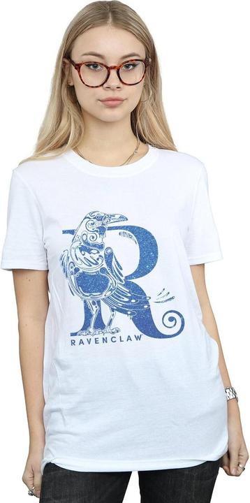 Actual product image Womens/Ladies Ravenclaw Glitter Cotton Boyfriend T-Shirt (XL)
