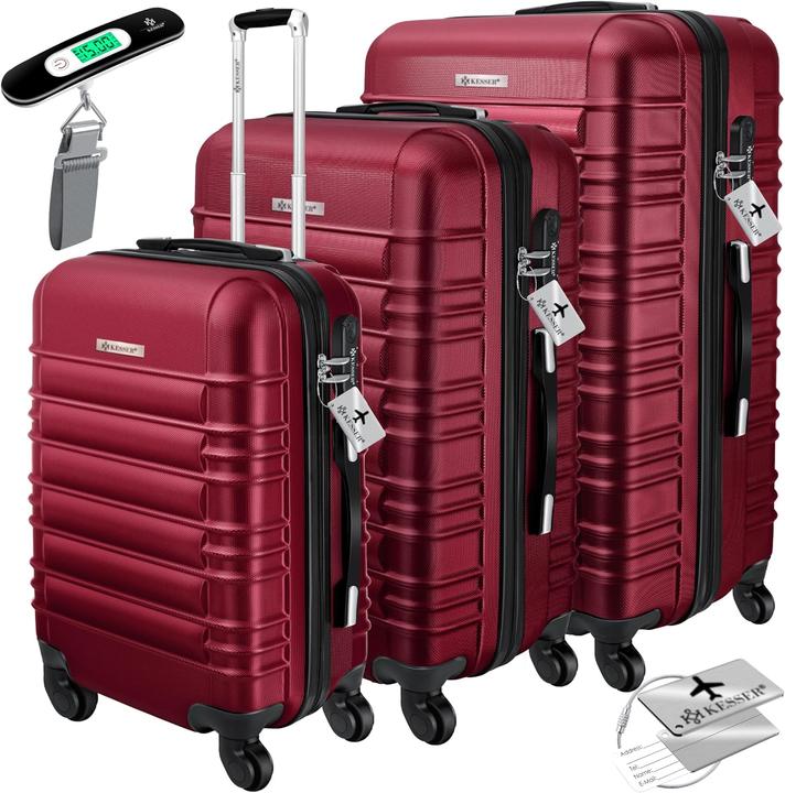 Produktbild Kesser 3tlg. Hartschalenkofferset mit Kofferwaage (120 l, M (50 - 90l), XL (ab 115l))